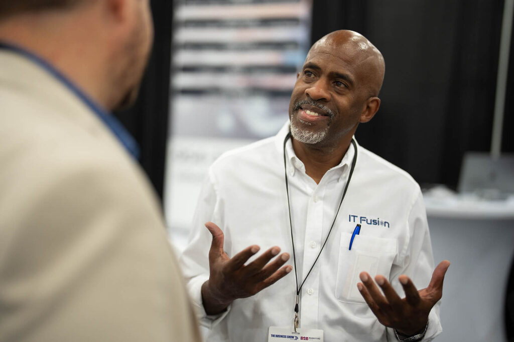 man networking